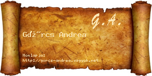 Görcs Andrea névjegykártya